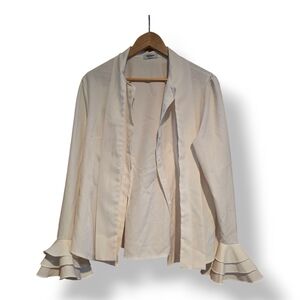 Cream Ruffle Sleeve Blouse